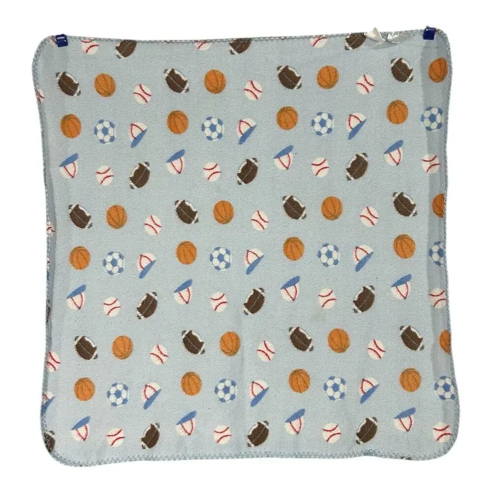 Kidgets Blue Basketball Football Baseball Soccer Cap Hat Sports Baby Blanket